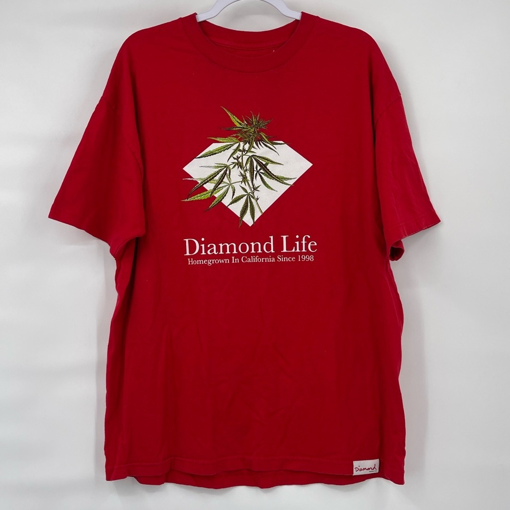Diamond Life Homegrown California Weed red short sleeve tee